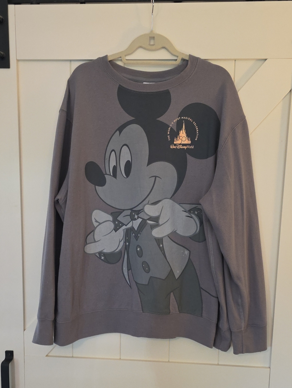 Disney Gray Mickey Mouse Graphic Crewneck Sweatershirt